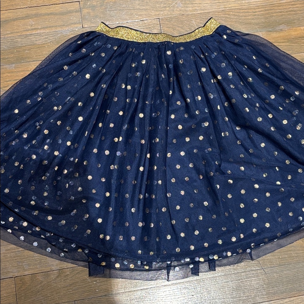 MINI BODEN - Navy & Gold tulle Skirt - 7/8
